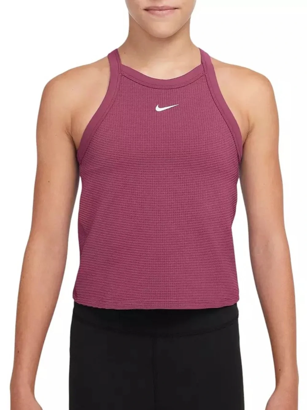 NWT Nike Girls' High-Neck Bra Tank Top | SWEET BEET/WHITE | Size L